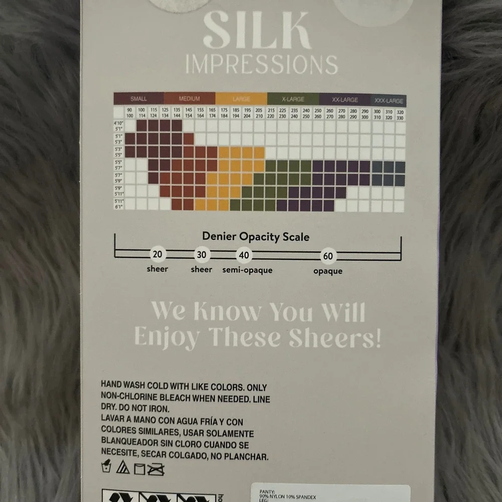 Silk Impressions Sheer Shimmer Tights Womens Size Large Coffee Bean High Waisted